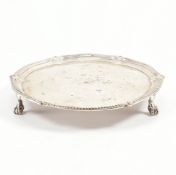 GEORGIAN HALLMARKED SILVER FOOTED SALVER PLATE