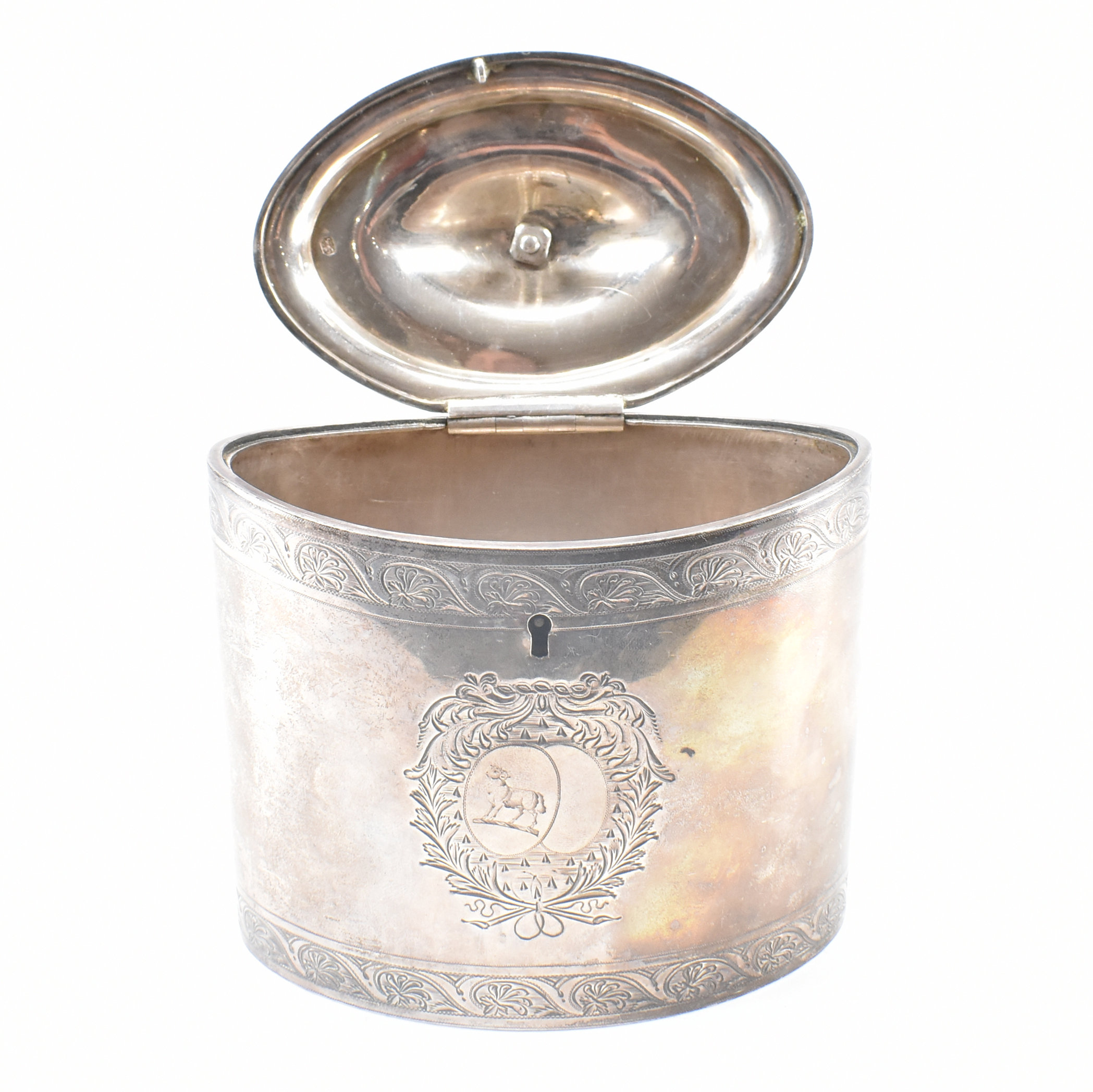 GEORGE III NEO CLASSICAL SILVER HALLMARKED TEA CADDY - Image 5 of 7