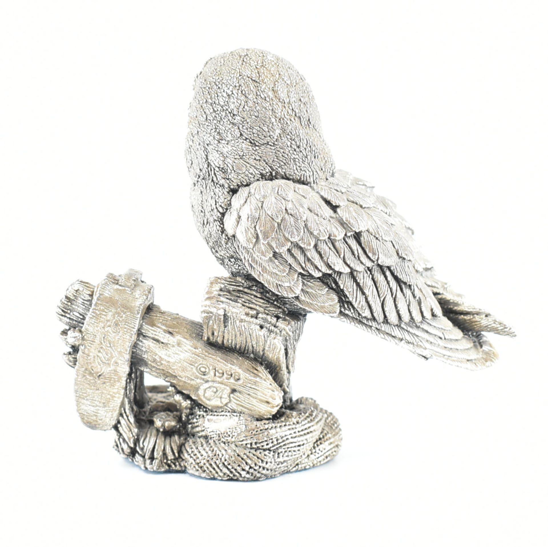 STERLING SILVER OWL FIGURINE MARKED FOR COUNTRY ARTIST - Image 2 of 3