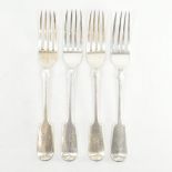 COLLECTION OF FOUR VICTORIAN HALLMARKED SILVER FORKS