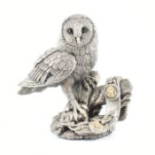 STERLING SILVER OWL FIGURINE MARKED FOR COUNTRY ARTIST