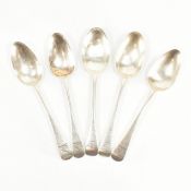GROUP OF REGENCY AND LATER SILVER HALLMARKED TABLESPOONS