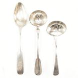 SELECTION OF SILVER LADLES & A SERVING SPOON