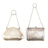 TWO HALLMARKED SILVER COIN PURSES