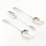 COLLECTION 3 SILVER HALLMARKED IRISH SERVING TABLE SPOONS