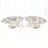 PAIR OF VICTORIAN SILVER HALLMARKED BON BON DISHES