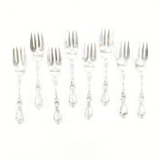 EIGHT REED & BARTON STERLING SILVER SALAD FORKS