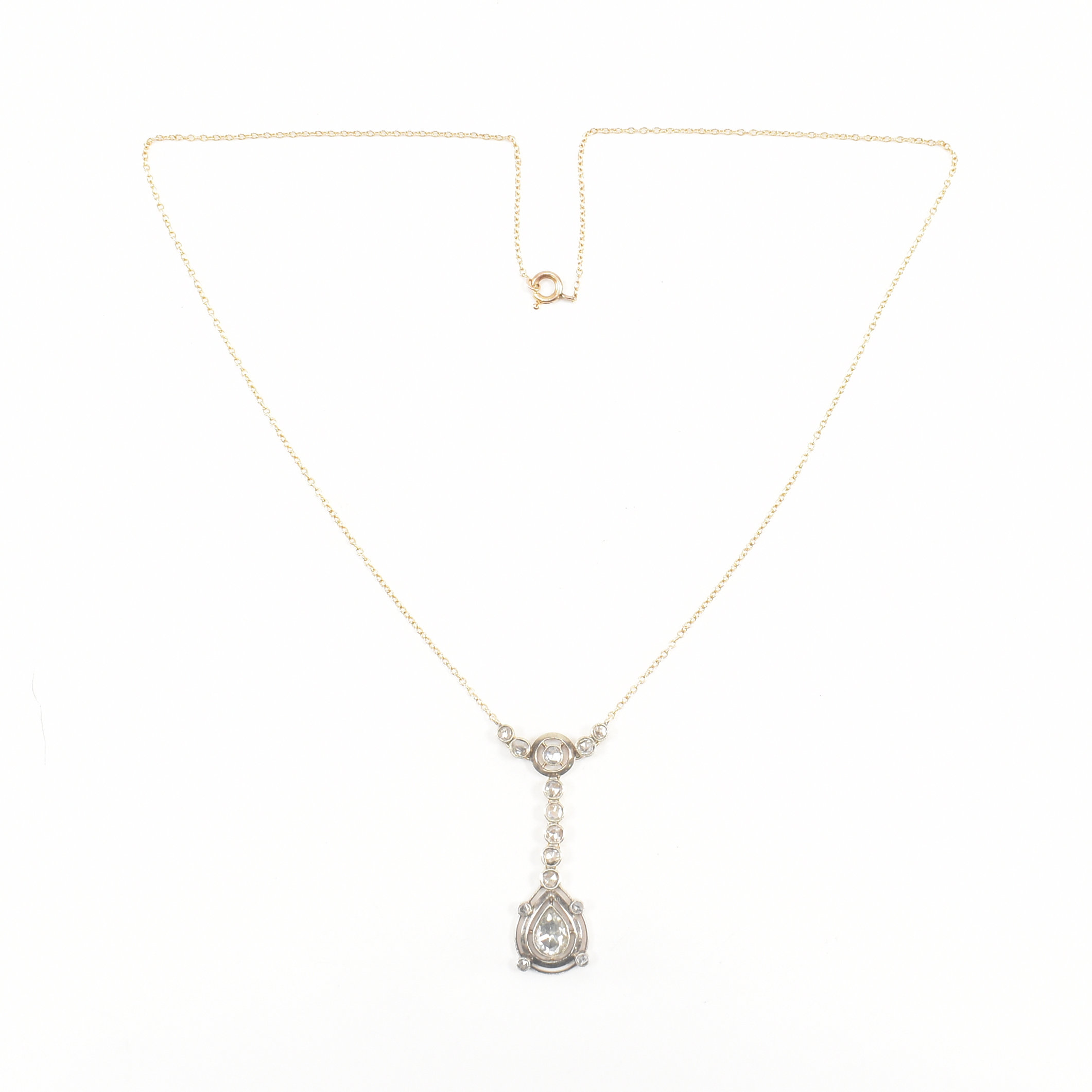 EDWARDIAN GOLD & DIAMOND PENDANT NECKLACE - Image 2 of 5