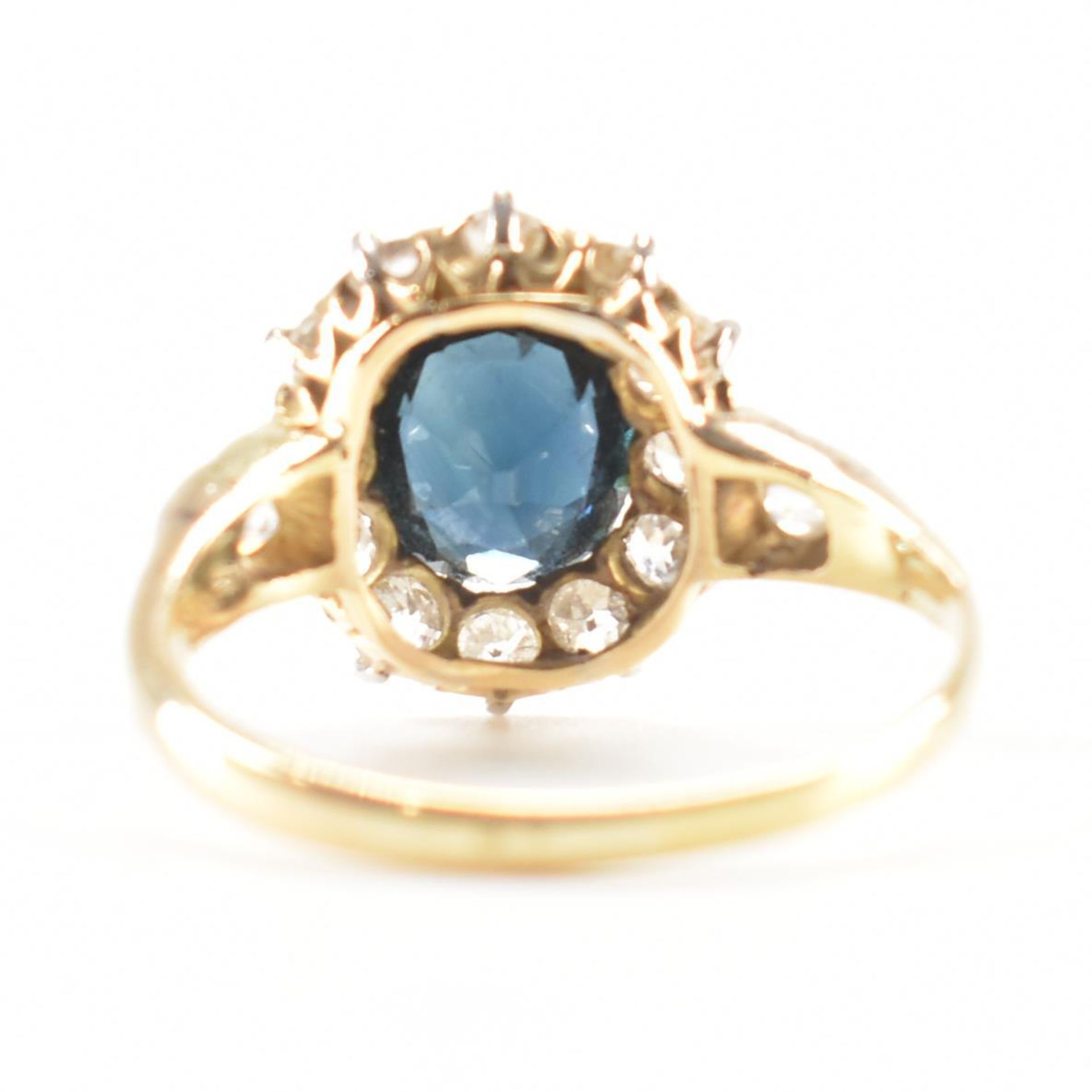 VICTORIAN SAPPHIRE & DIAMOND CLUSTER RING - Bild 4 aus 8