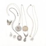 ASSORTED SILVER & WHITE METAL JEWELLERY