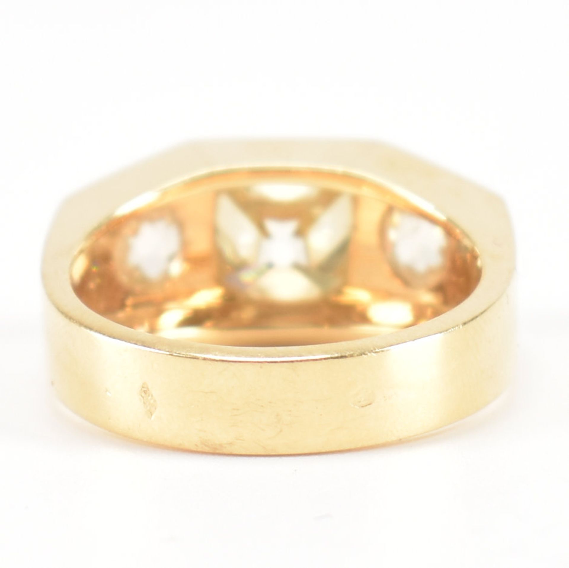 RETRO 18CT GOLD & FANCY LIGHT YELLOW DIAMOND THREE STONE RING - Bild 4 aus 11