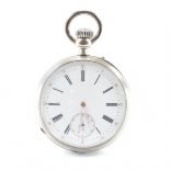 ANTIQUE FRENCH SILVER OPEN FACE POCKET WATCH