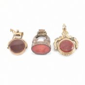COLLECTION OF ASSORTED VICTORIAN STONE SET FOB PENDANTS