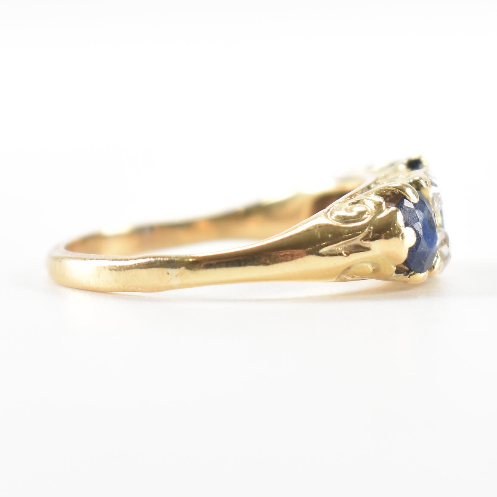 EDWARDIAN GOLD SAPPHIRE & DIAMOND RING - Image 5 of 9