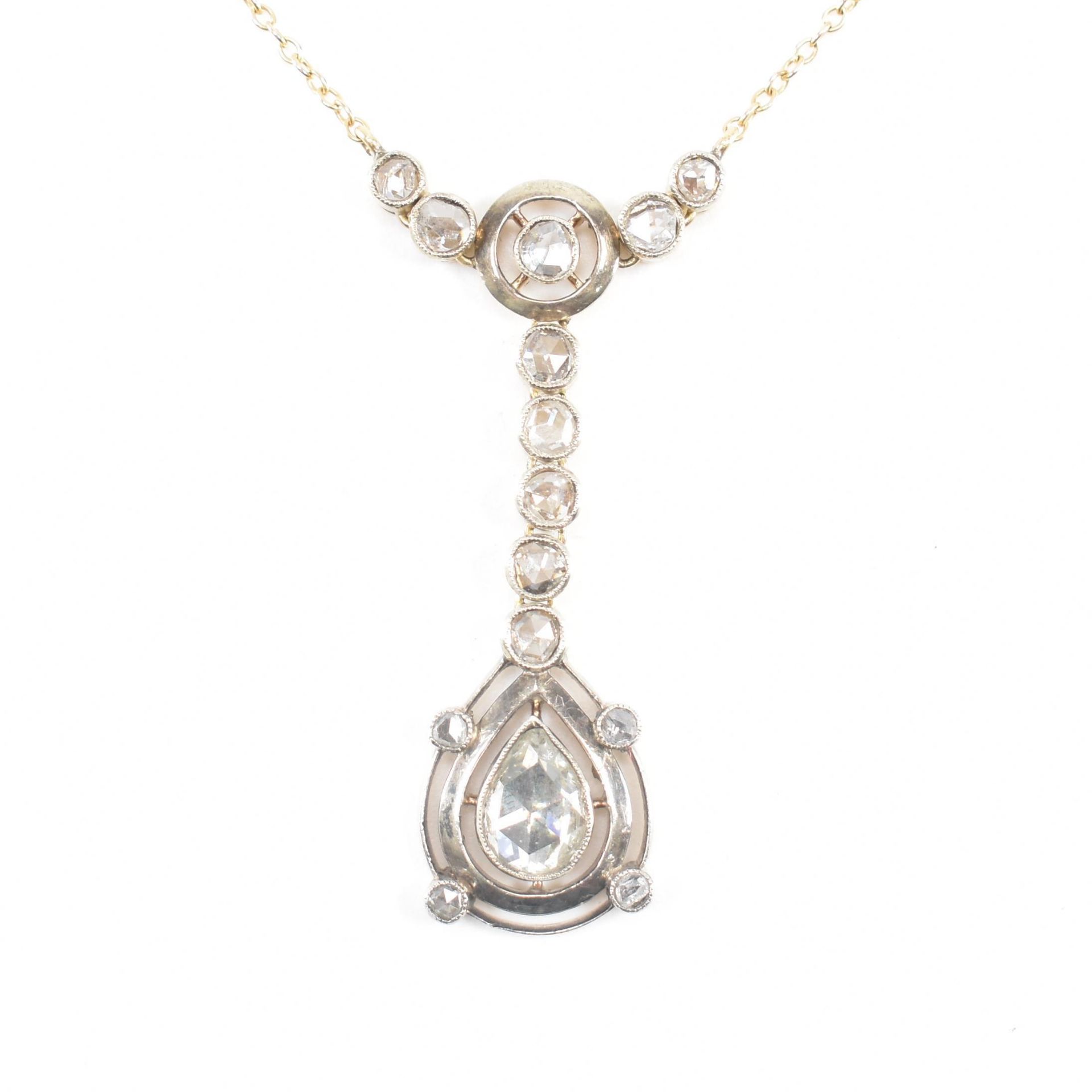 EDWARDIAN GOLD & DIAMOND PENDANT NECKLACE