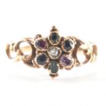 VICTORIAN GOLD STONE SET REGARD CLUSTER RING