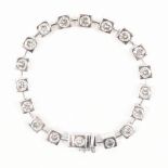 FRENCH 18CT WHITE GOLD & DIAMOND LINE BRACELET