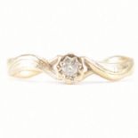 HALLMARKED 9CT GOLD & DIAMOND SOLITAIRE RING