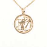 HALLMARKED 9CT GOLD ST CHRISTOPHER PENDANT