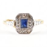 1920s 18CT GOLD & PLATINUM SAPPHIRE & DIAMOND RING