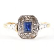 1920s 18CT GOLD & PLATINUM SAPPHIRE & DIAMOND RING