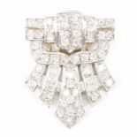 FRENCH ART DECO 18CT GOLD & DIAMOND DRESS CLIP