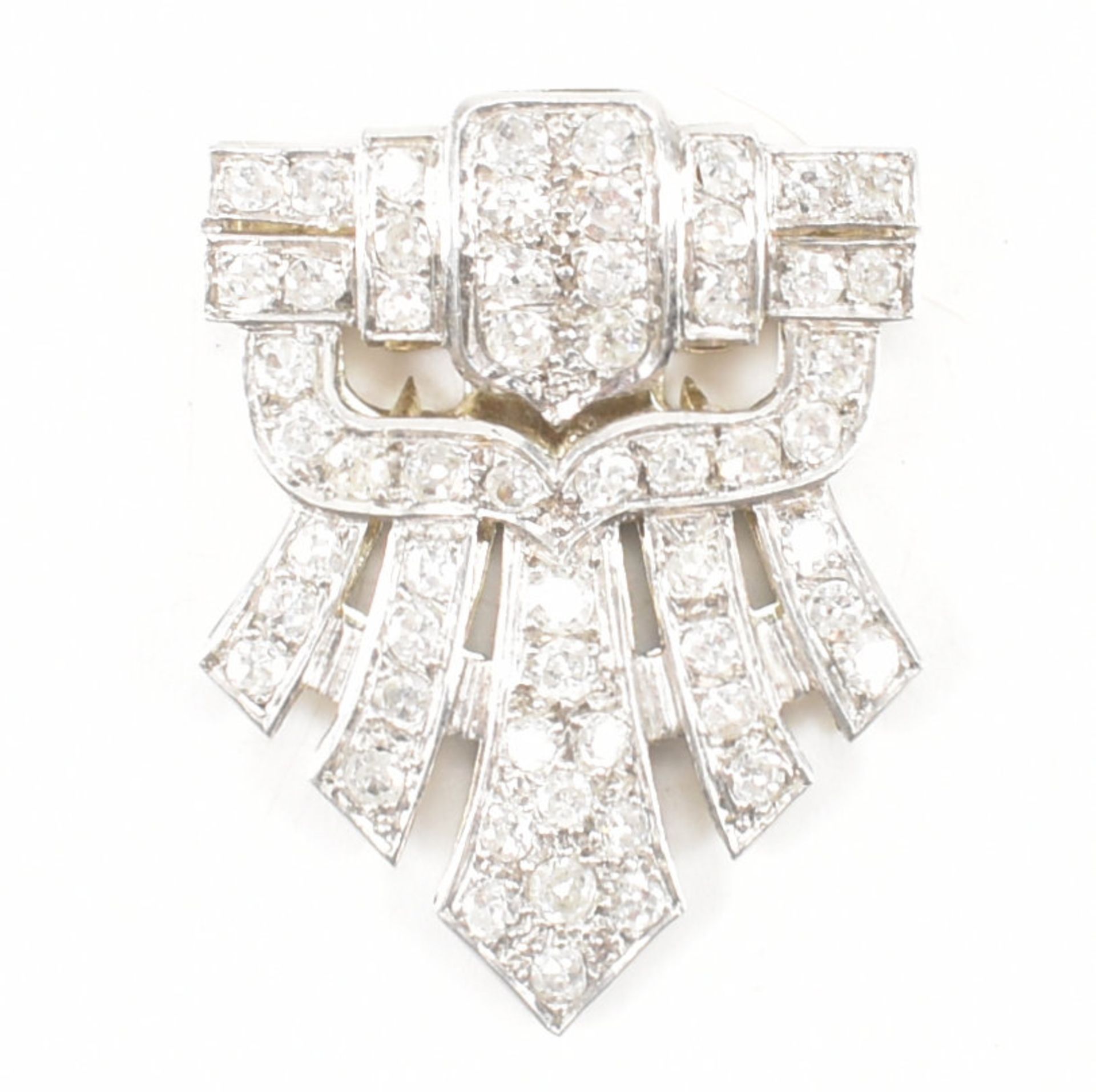 FRENCH ART DECO 18CT GOLD & DIAMOND DRESS CLIP