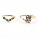 TWO HALLMARKED 9CT GOLD & GEM SET RINGS