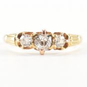 VINTAGE GOLD & DIAMOND THREE STONE RING