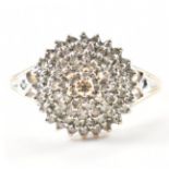 HALLMARKED 9CT GOLD & DIAMOND CLUSTER RING