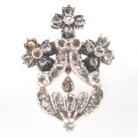 GEORGIAN ROSE CUT DIAMOND GIARDINETTO BROOCH