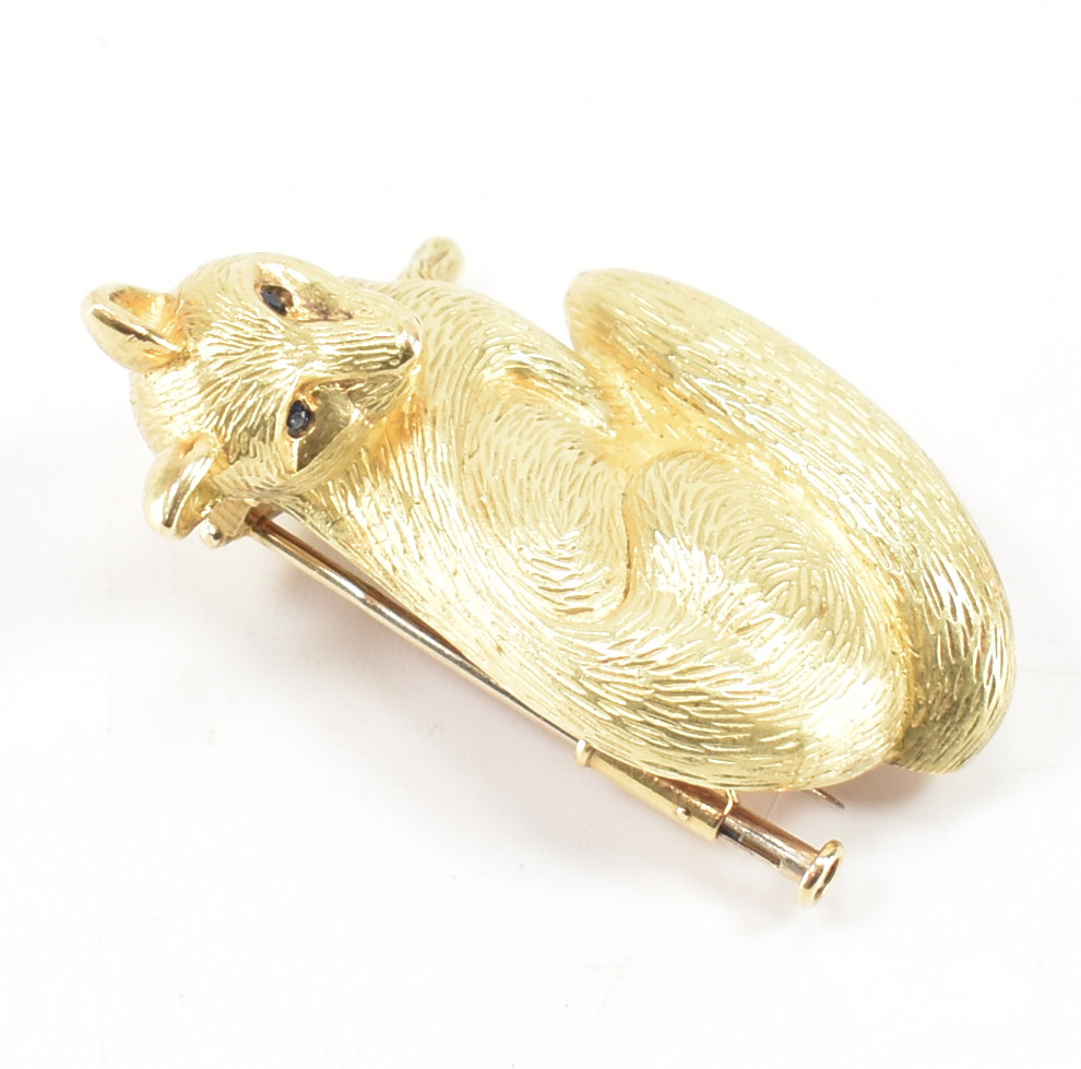 VINTAGE HERMES 18CT GOLD & SAPPHIRE FOX BROOCH - Image 4 of 13