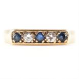 HALLMARKED 9CT GOLD SAPPHIRE & DIAMOND RING