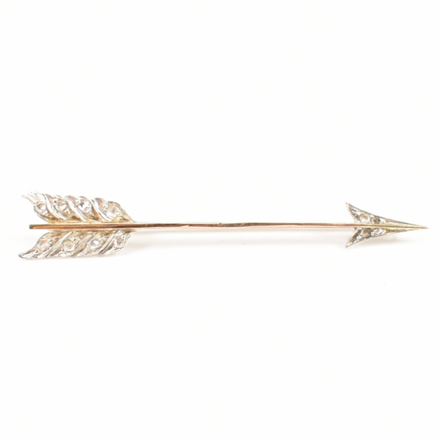 VICTORIAN GOLD & DIAMOND ARROW BROOCH PIN