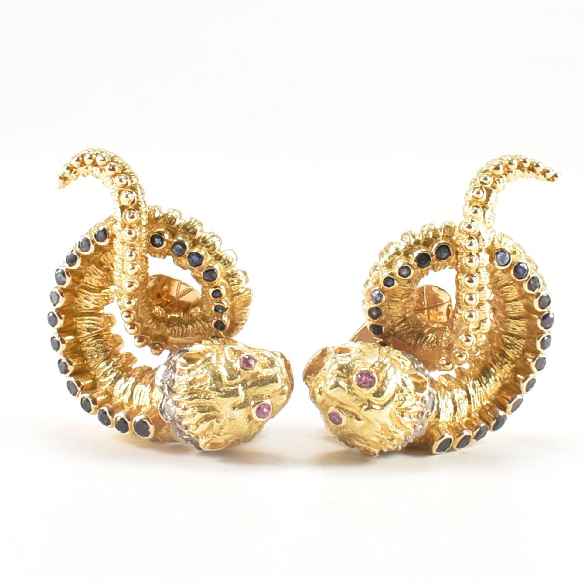 PAIR OF LALAOUNIS 18CT GOLD STONE SET CHIMERA EARRINGS - Bild 2 aus 13