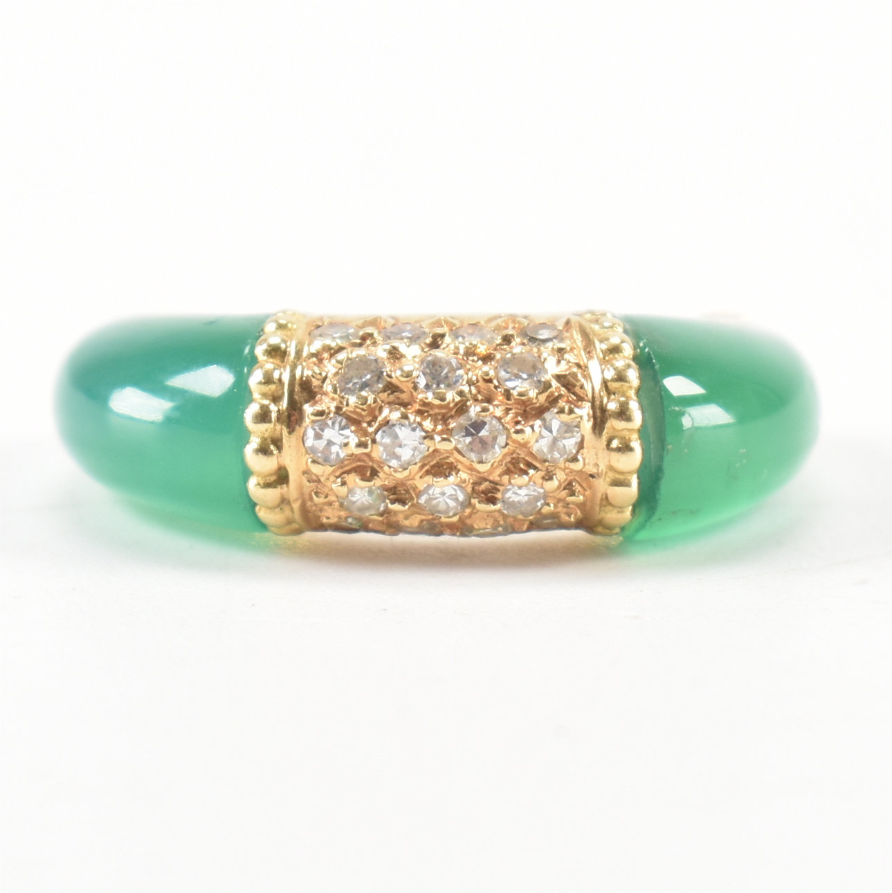 FRENCH GOLD CHALCEDONY & DIAMOND RING