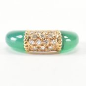 FRENCH GOLD CHALCEDONY & DIAMOND RING