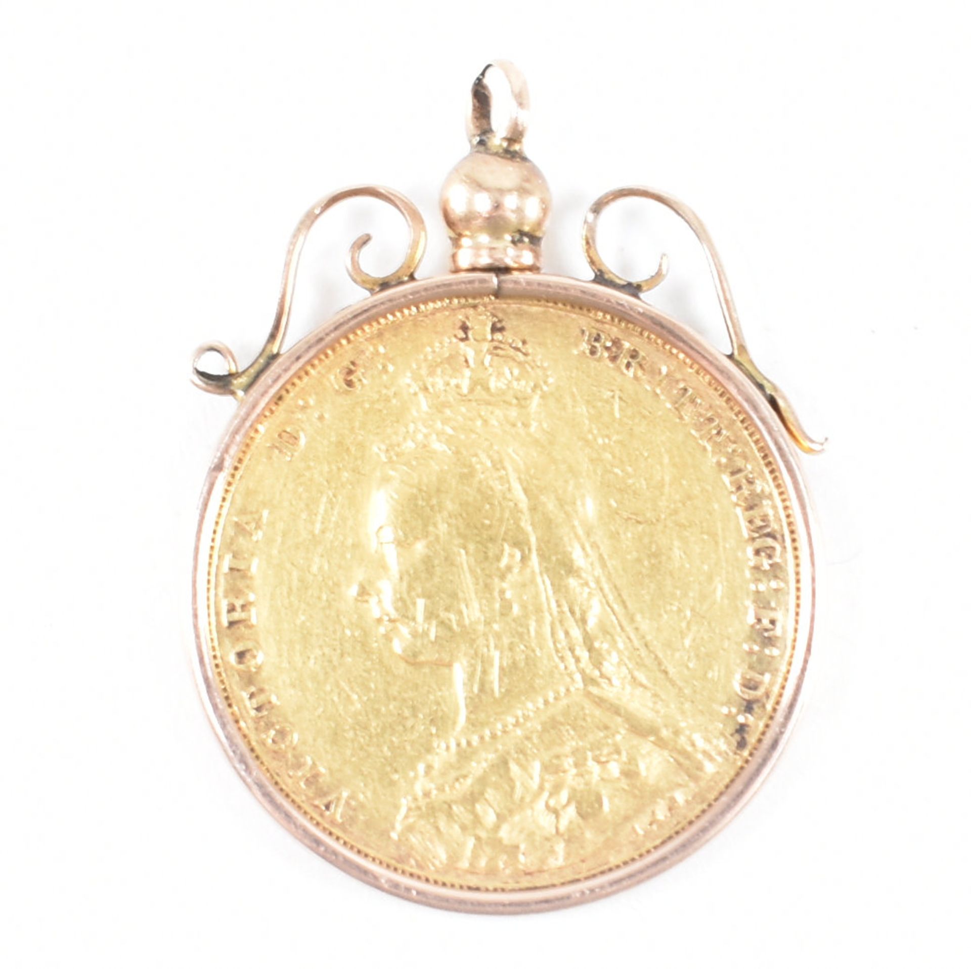 9CT GOLD & VICTORIAN 1891 SOVEREIGN PENDANT - Image 2 of 4