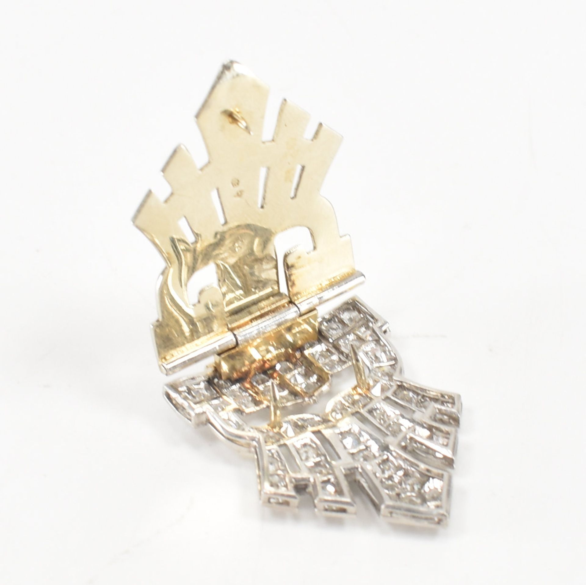 FRENCH ART DECO 18CT GOLD & DIAMOND DRESS CLIP - Bild 5 aus 7