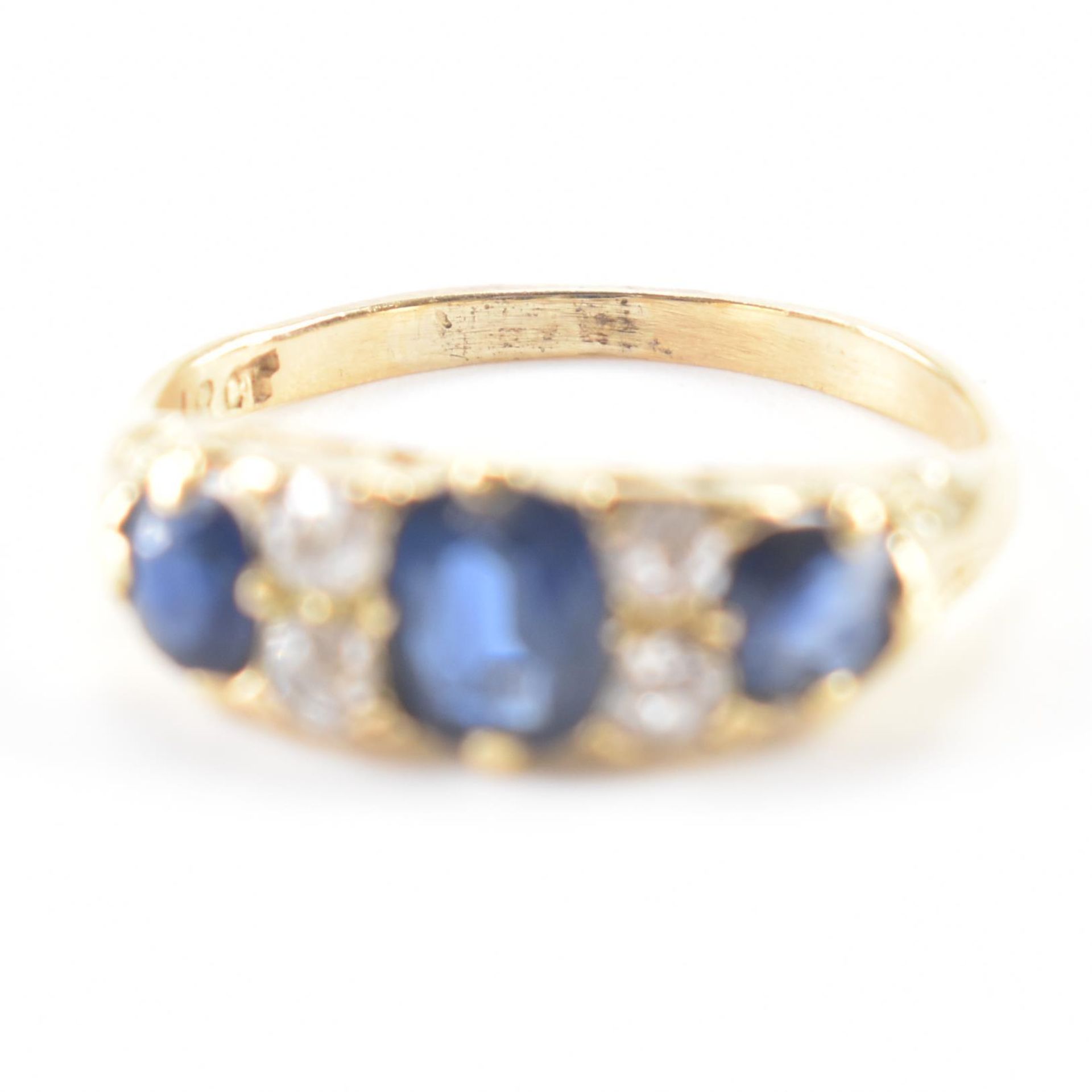 EDWARDIAN GOLD SAPPHIRE & DIAMOND RING - Bild 8 aus 9