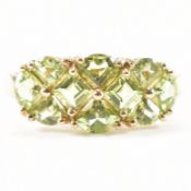 HALLMARKED 9CT GOLD & PERIDOT CLUSTER RING