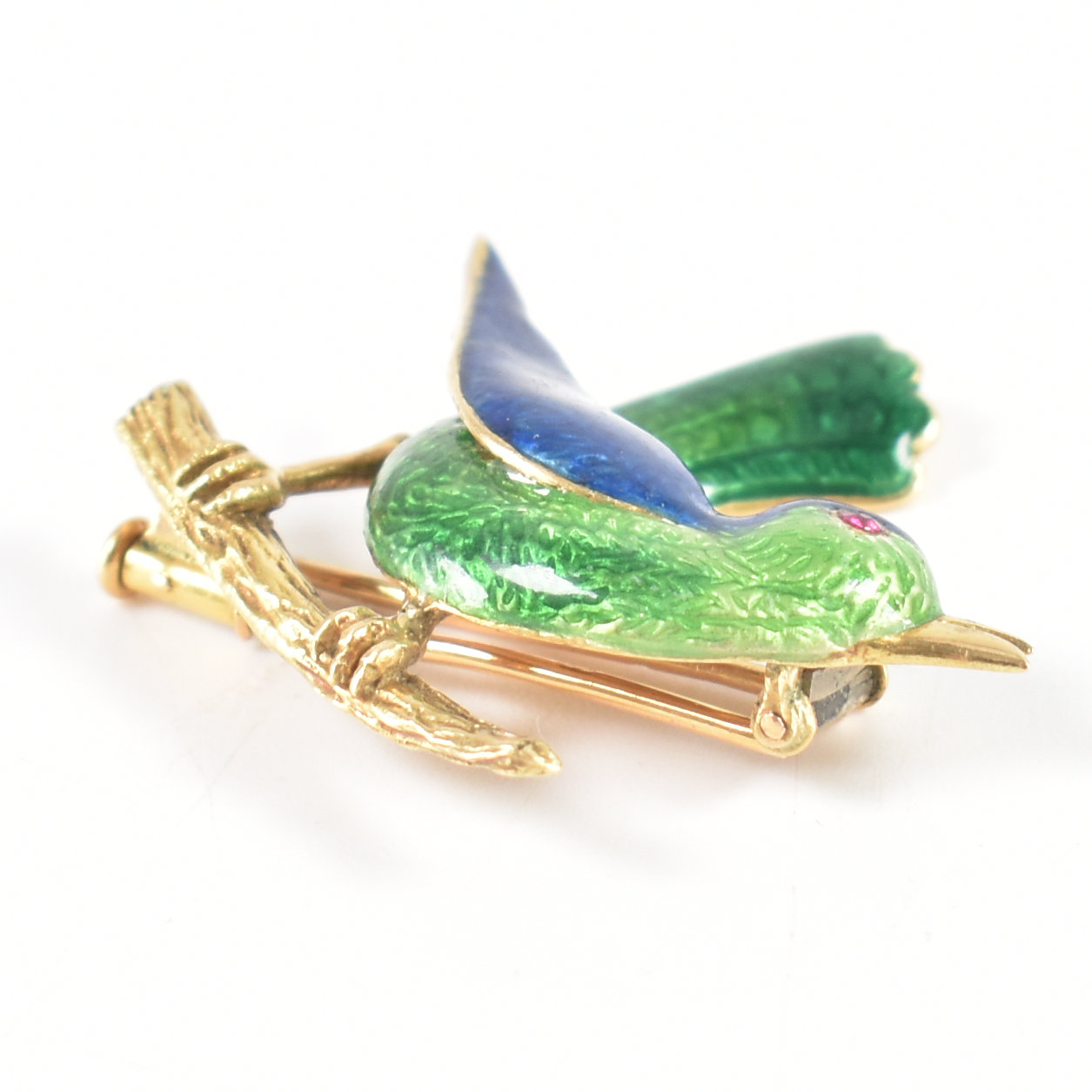 VINTAGE BOUCHERON PARIS GOLD & ENAMEL BIRD BROOCH - Image 2 of 10