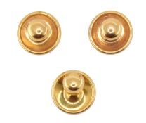 THREE 9CT GOLD COLLAR STUDS