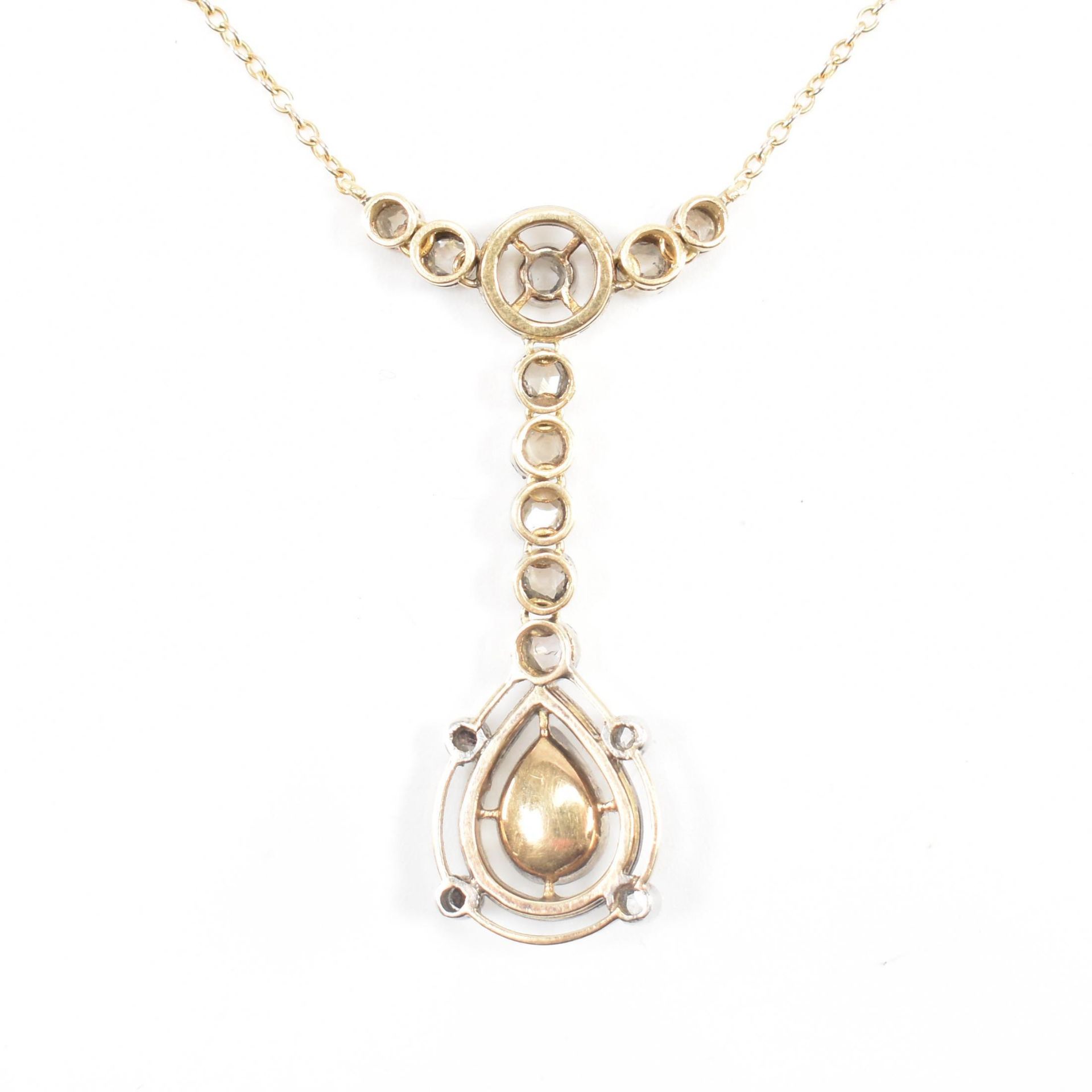 EDWARDIAN GOLD & DIAMOND PENDANT NECKLACE - Bild 3 aus 5