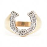 HALLMARKED 9CT GOLD & CZ HORSESHOE RING