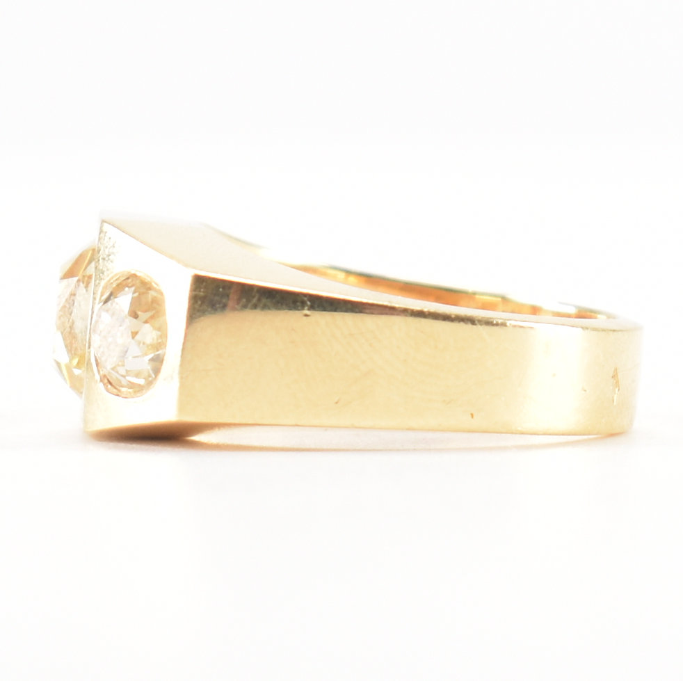 RETRO 18CT GOLD & FANCY LIGHT YELLOW DIAMOND THREE STONE RING - Image 2 of 11