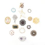 COLLECTION OF ASSORTED COSTUME JEWELLERY BROOCH PINS