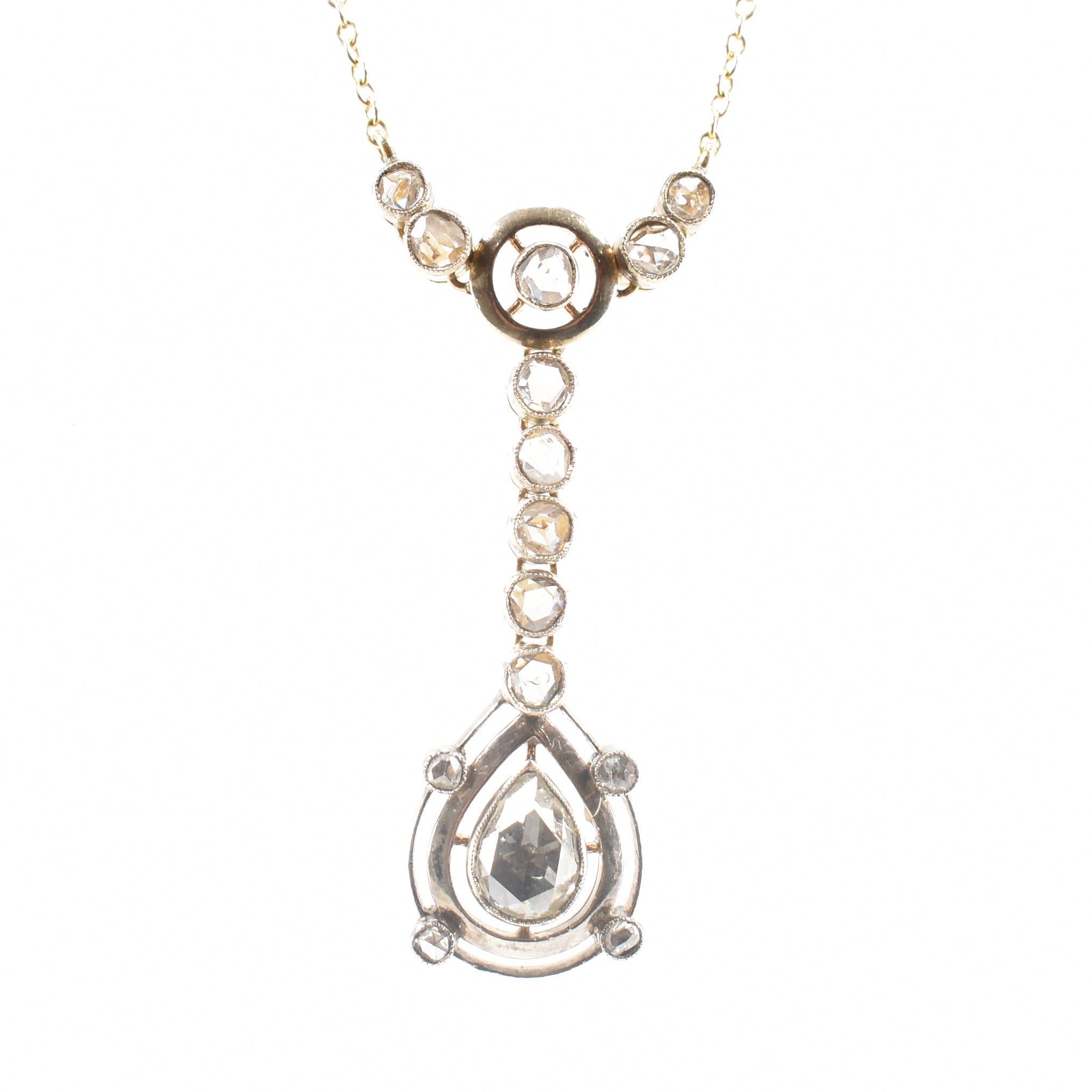 EDWARDIAN GOLD & DIAMOND PENDANT NECKLACE - Image 5 of 5