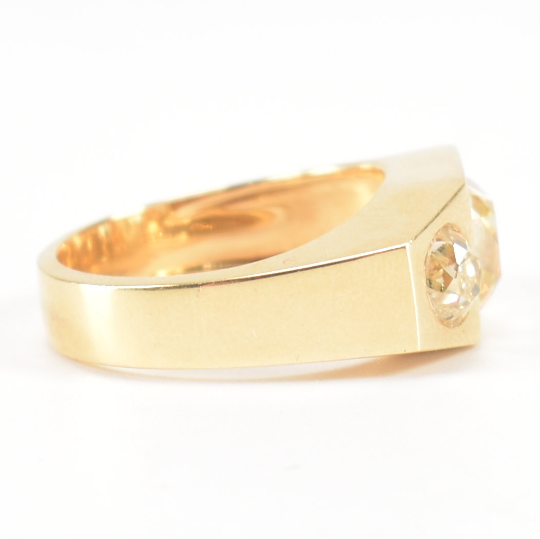 RETRO 18CT GOLD & FANCY LIGHT YELLOW DIAMOND THREE STONE RING - Image 5 of 11