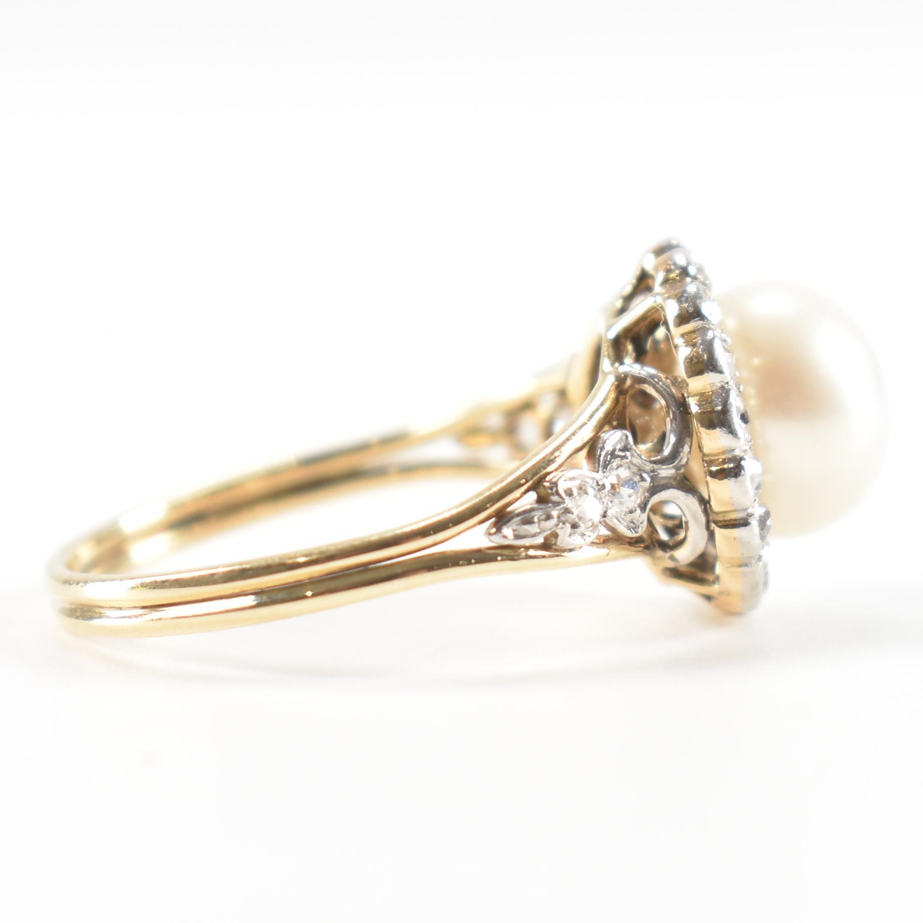 GOLD PEARL & DIAMOND HALO DRESS RING - Image 5 of 6